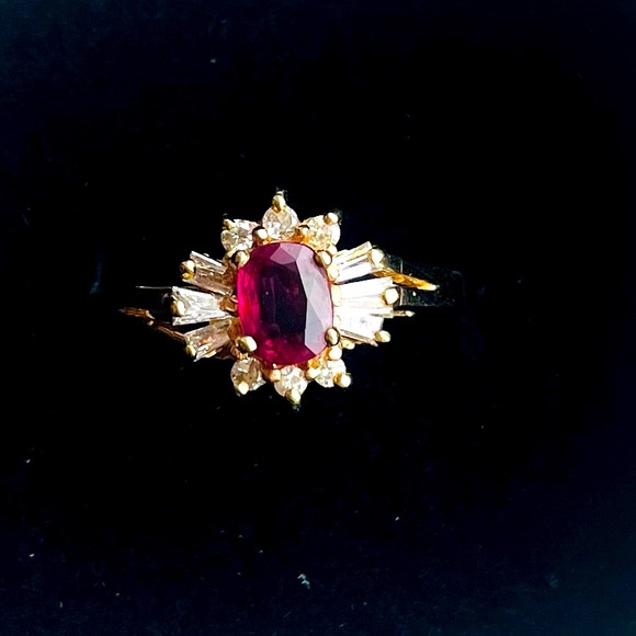 Diamond Supply Co. Accessories - 14k Gold Ruby and Diamonds size 8 Vintage
Ring